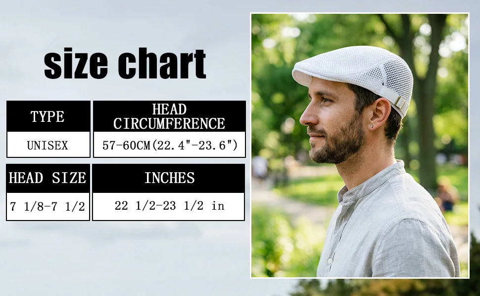 VOBOOM Sommer Atmungsaktive Mesh Irish Cap Golf Ivy Jeff Caps Männer Frauen Leichte Net Cabbie Newsboy Fahrer Gatsby Hut Boina – Detail 3