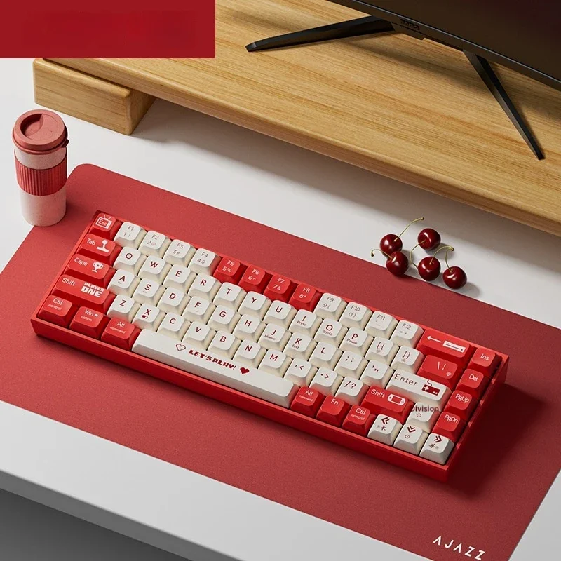 Game Hot Swappable Small Keyboard Notebook Tea Axis Axis 68 Keys Dual Mode 2.4g Bluetooth Connection Mechanical Keyboard