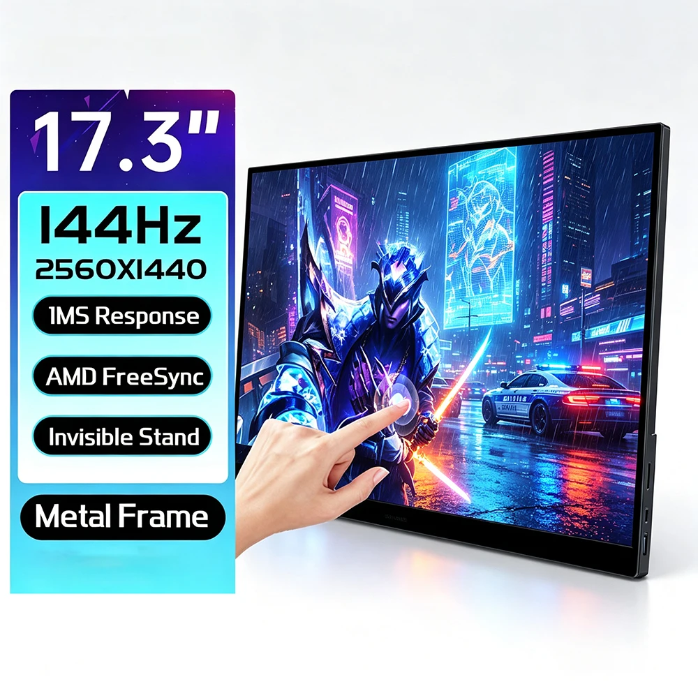 Portable Gaming Monitor 144Hz 17.3 Inch - 17,3 İnç 2K 144Hz Taşınabilir Monitör,