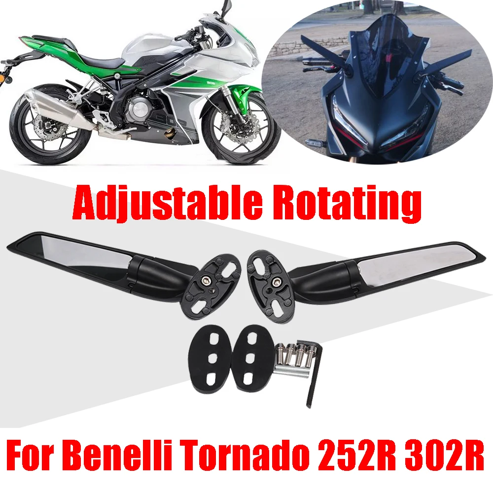 For Benelli Tornado 252R 302R 252 R 302 R Accessories Mirrors Wind Wing Adjustable Rotating Side Rear View Rearview Mirror Parts