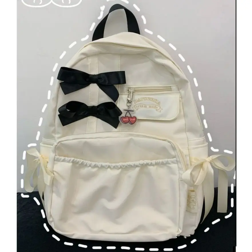 Miyagawa Japanese Ins Cute Girl Bow Backpack for Middle School Students High School Students High-capacity Backpacks