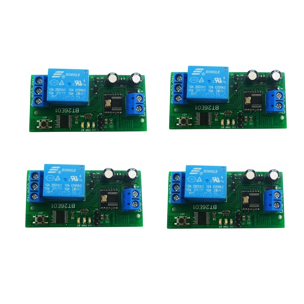

4PCS 12V Bluetooth Relay Module with IOS Android Control Switch Board for IOT Command Customization