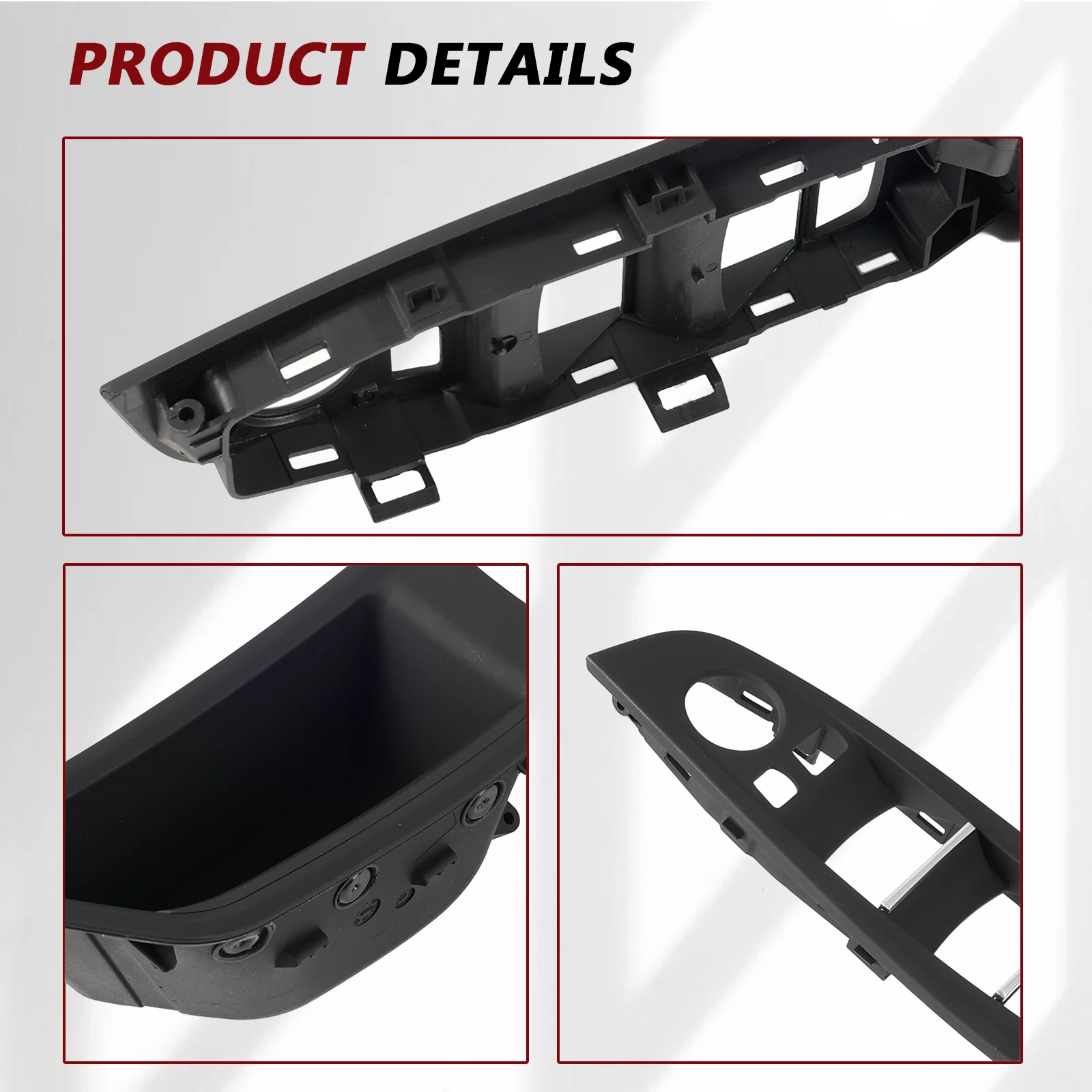 Left Hand Driver Side For BMW 5 series F10 F11 2010-2017 Black Car Interior Inner Door Handle Panel Pull Trim Cover 51417225873 view 6