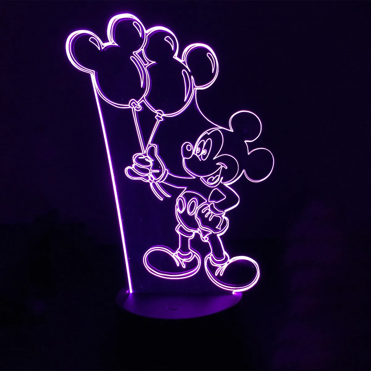 Mickey Mouse and Donald Duck Cartoon 3D Minnie Mouse Visual Night Lights LED Lamp Bedroom Anime Nightlights Color Changing Toys