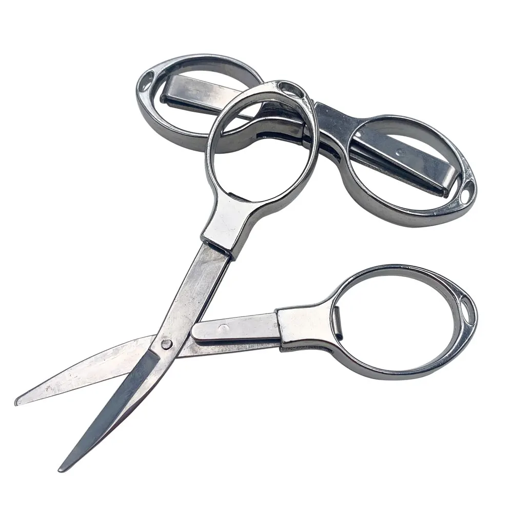 8-shaped Glasses  Folding Scissors Metal Stainless Steel Retractable Outdoor Fishing Mini Shear Cross Stitch