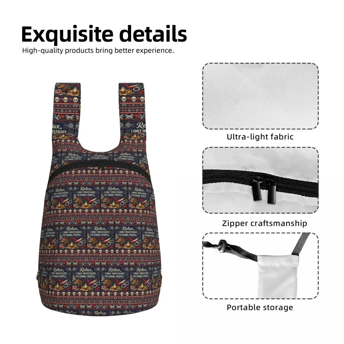 Investigate Fictional People Knitting Student Backpack School Bag Hiking Travel Daypack Men Women Storage Bookbag Shoulder Bags