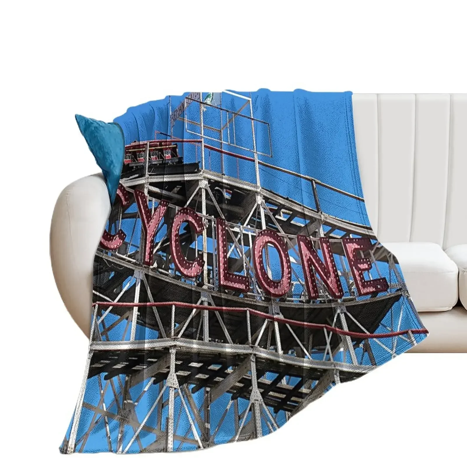 Cyclone Roller Coaster Coney Island NY Throw Blanket Thins Hair Blankets