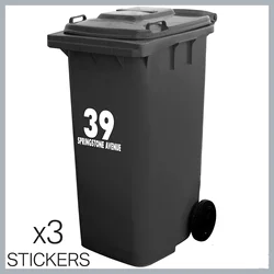 집 번호 3 x 맞춤형 Wheelie Bin 스티커 거리 이름, 집, 사무실, 비즈니스, 적용 용이. 문 표시