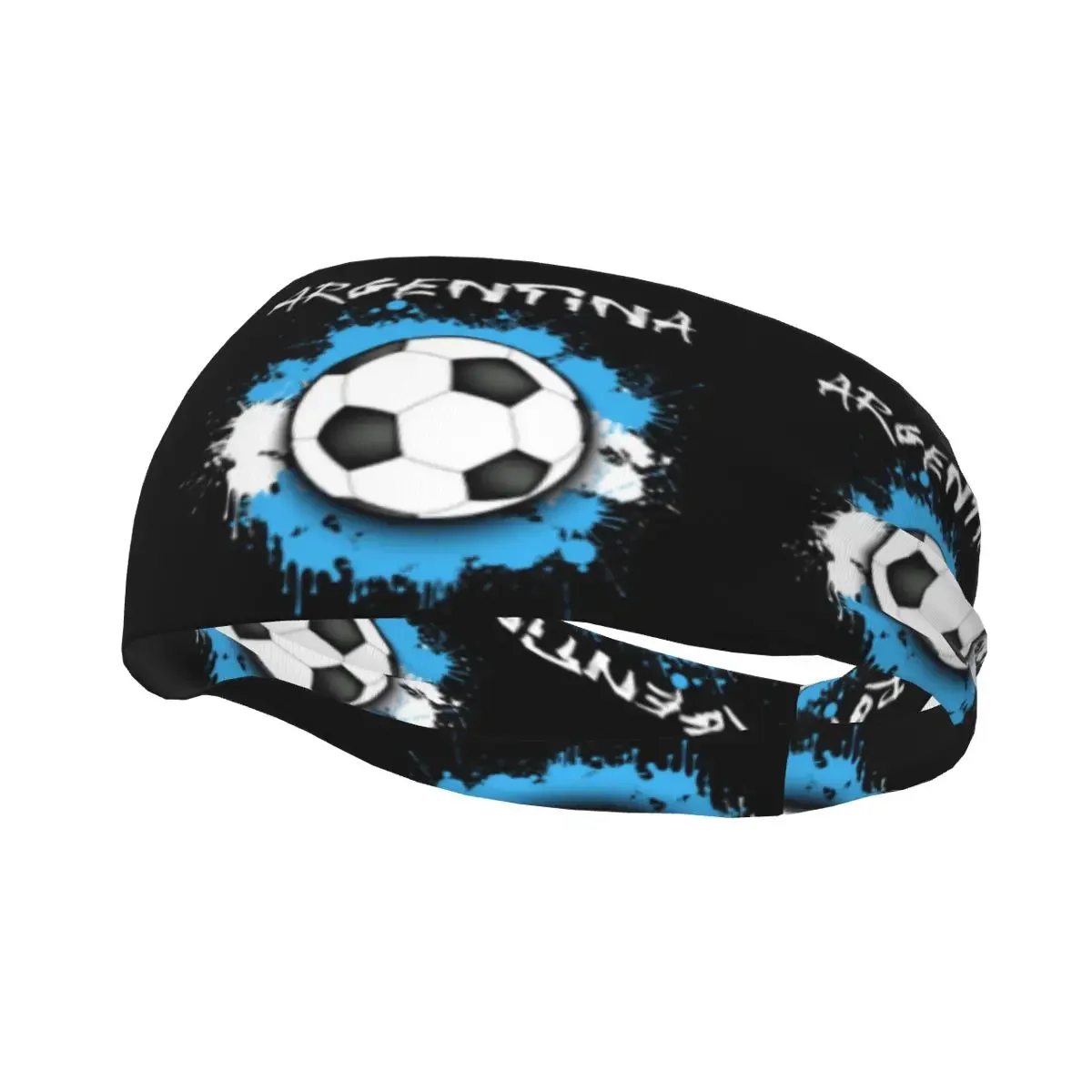 Sports Headband Portable Hair Band Argentina Flag Soccer Ball Against Hair Wrap Brace Cycling Running Exercising Sweatband