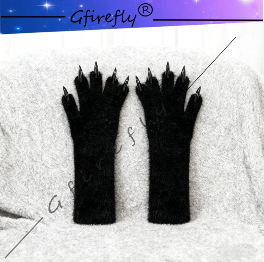 

Long Nail Gloves Beast Claws Realistic Halloween Props Cosplay Warm and Cool Accessories Complete in Color