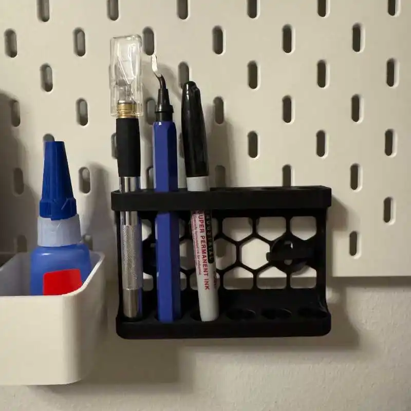 1Pcs Pegboard Hanging Storage Box with Hook, Organize Pens Screwdrivers, Easy Install for Office Craft Room