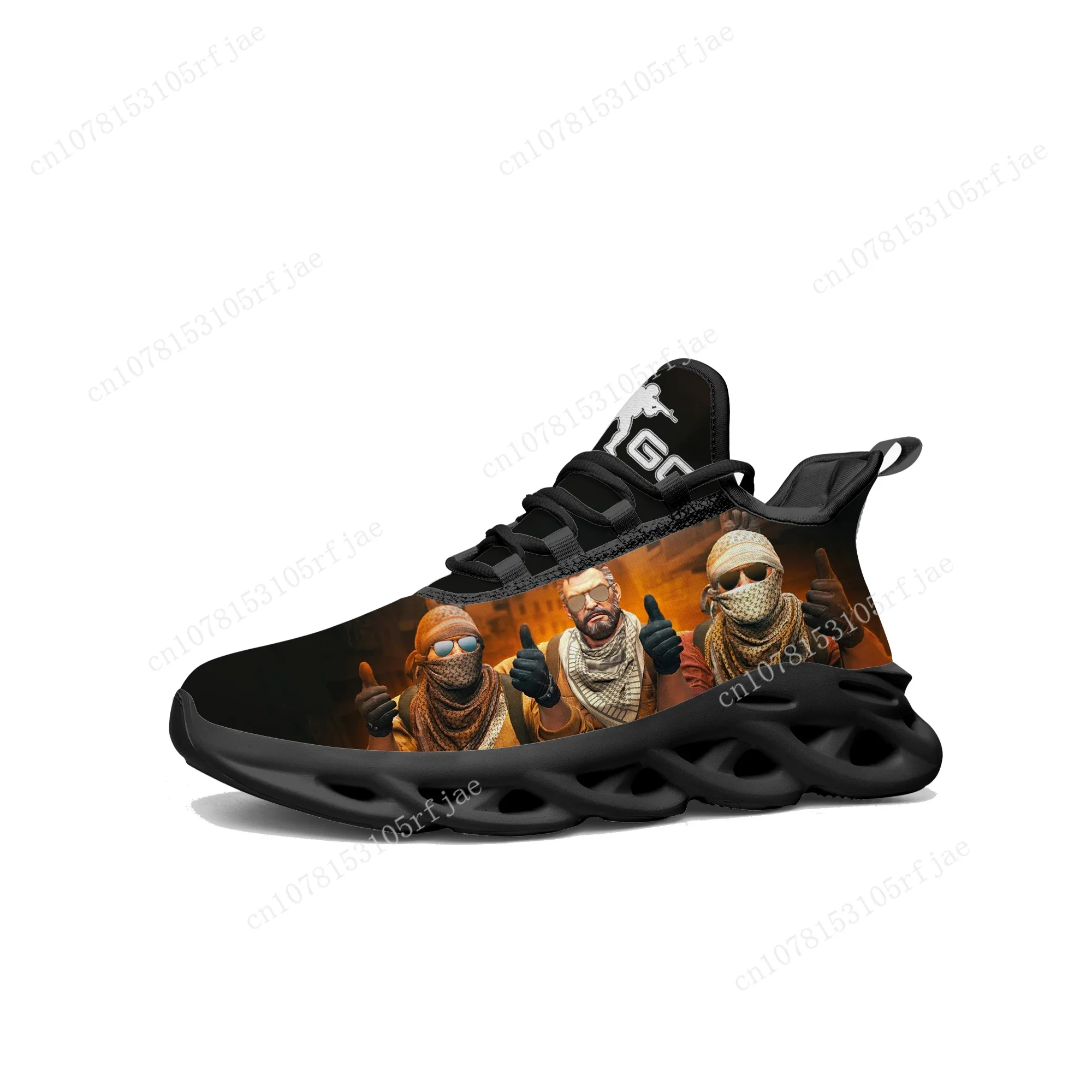 

Cartoon Game Counter Strike Global Offensive Flats Sneakers Mens Womens Teenager Sports Running Shoes Tailor Made Lace Up Shoes