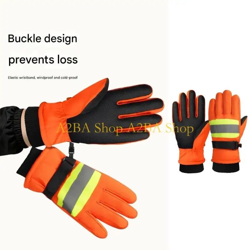 

A2BA Comfortable Waterproof Snowproof Warm Fleece Gloves for Construction Workers Logistics and Skiing Multiple Activities 2pcs