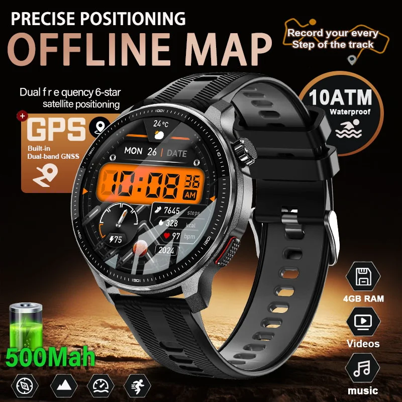 

Новые модные смарт-часы 2026 года с GPS-навигацией, 4 ГБ памяти, 3D-меню, загрузкой приложений, HD-звонками, для мужчин и женщин, с поддержкой TWS