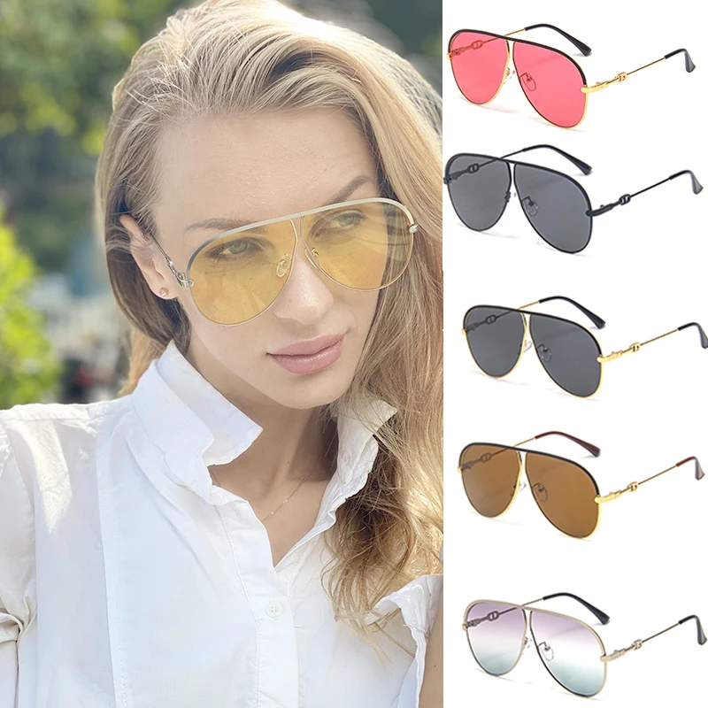 Fashionable Retro Sunglasses With Big Frame PC Sun Glasses For Women Men Summer Beach Supply