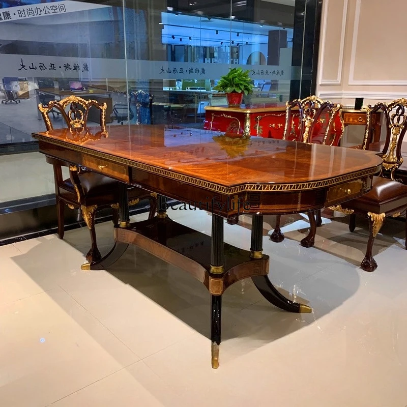 Light luxury small apartment restaurant long dining table