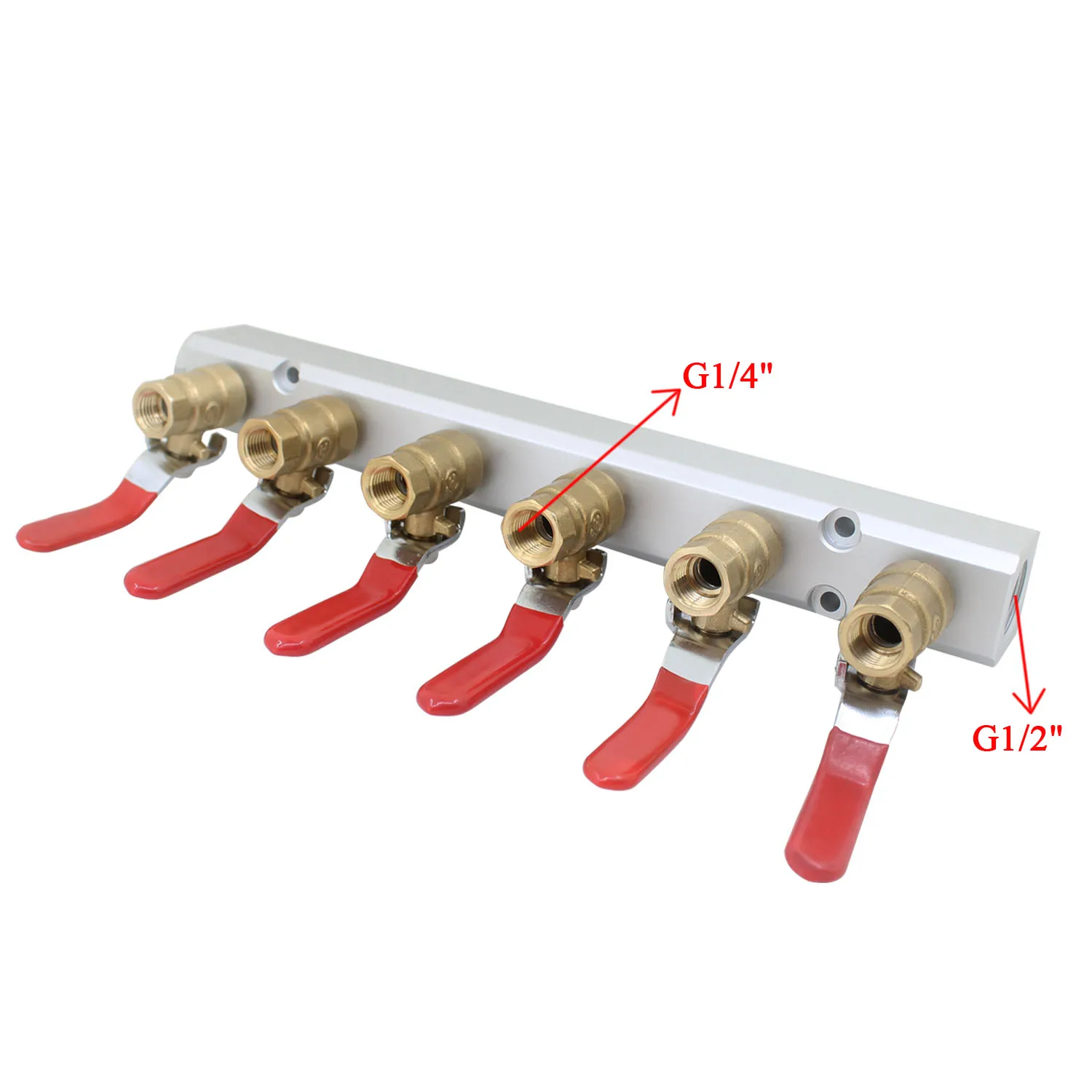 

1/2 1/4 шаровой клапан с внутренней резьбой, Алюминиевый пневматический разветвитель