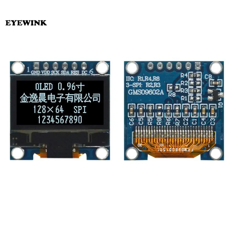 

6-контактный 0,96-дюймовый SPI I2C OLED цифровой дисплей SSD1306 12864 интерфейс SPI синий модуль ЖК-дисплея DIY для Arduino 51 SMT32 ввода/вывода
