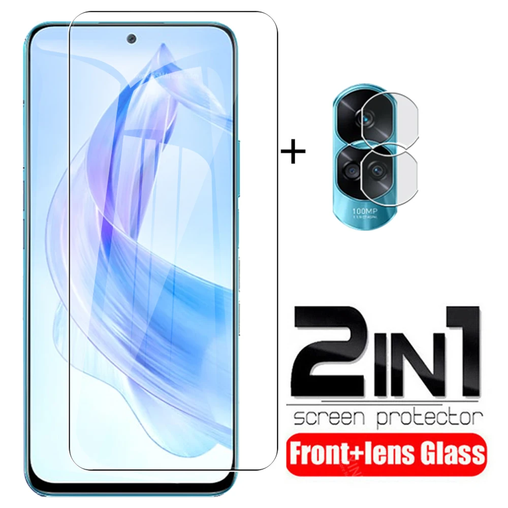 2in1 Tempered Glass Case For Honor 90 Lite Screen Protectors Honar Xonor 90 Lite 90Lite Honor90Lite Camera Lens Protective Film