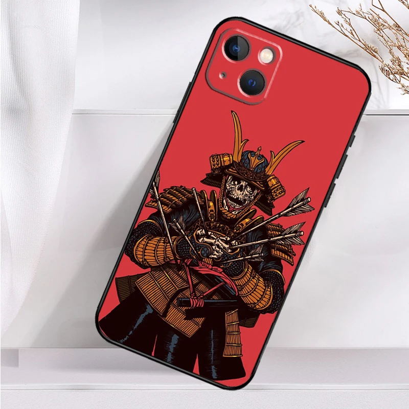 Japanese Samurai Warrior Phone Case For iPhone 14 13 12 11 16 15 Pro Max Plus Mini 7 8 X XR XS Max Soft Cover