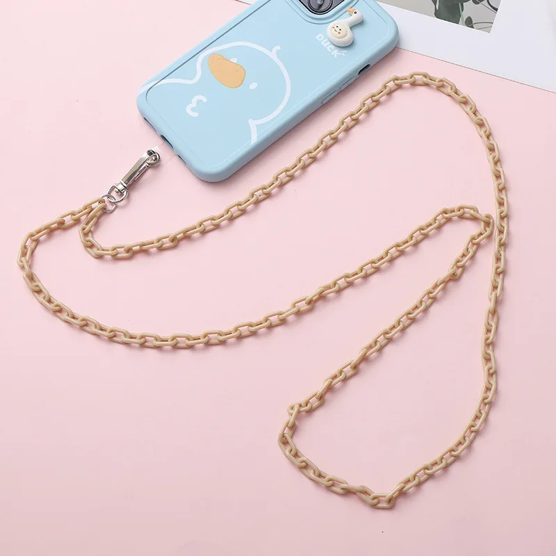 Smycz do telefonu komórkowego z klipsem Kawaii Candy DIY akcesoria do telefonów łańcuszek akrylowy przenośny zdejmowany pasek przewód etui na