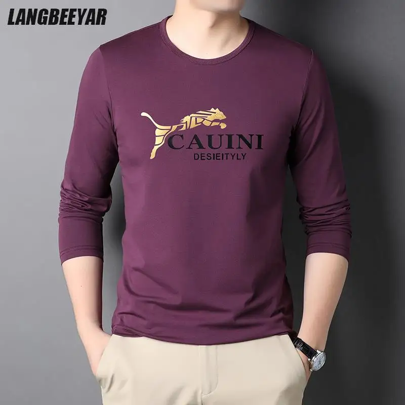 

Top Grade 95% Cotton Designer New Brand Luxury Urban Mens t Shirts Fashion 2023 Trending Long Sleeve Tops Casual Men Clothes