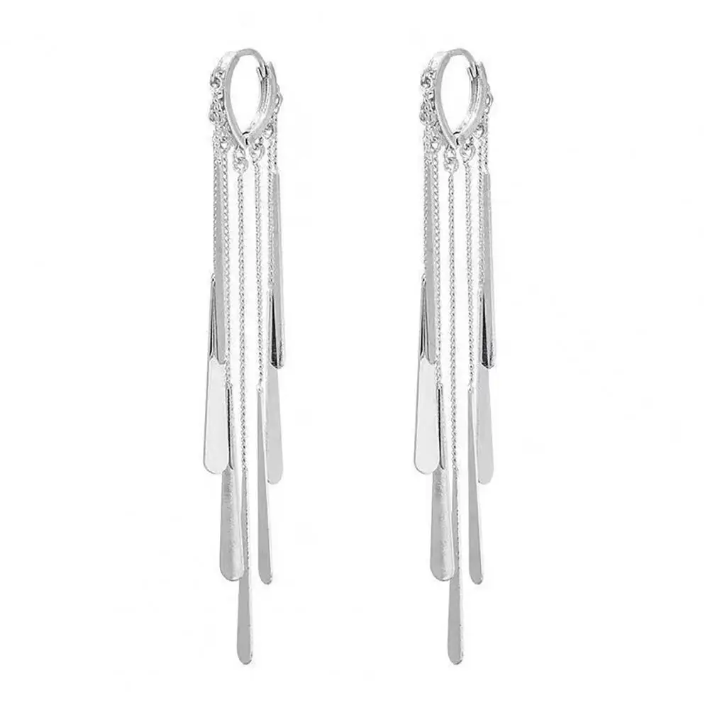 Floral Earrings Exaggerated Waterdrop Earrings Long Tassel Leverback Jewelry Shiny Versatile Women’s Accessories for Elegant