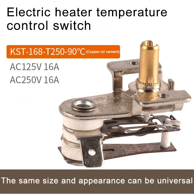 1pcs Applicable To Electric Heater Oven Universal Temperature Control Switch Copper Regulation D-shaped AC250V-16A/AC125V-16A