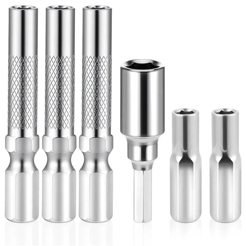 

Адаптер для бит A84X-6Pcs, 1/4 до 4 мм, конвертер для шестигранных отверток, магнитный адаптер-конвертер, удлинители для дрели