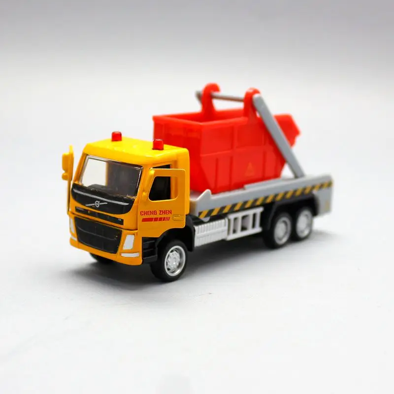 1/72 Volvo Recycle Transport Truck Diecast Metal Toy Car Miniature Model Engineering Pull Back Collection Gift Boy Match Box