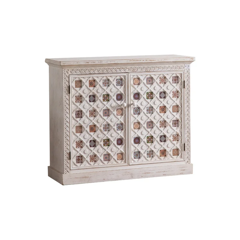 

Antique painted door storage cabinet, Moroccan entrance living room chest and dining side cabinet