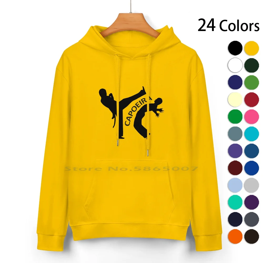 Capoeira Pure Cotton Hoodie Sweater 24 Colors Men Woman T Brazil 100% Cotton Hooded Sweatshirt For Women Men Unisex Gifts Heat