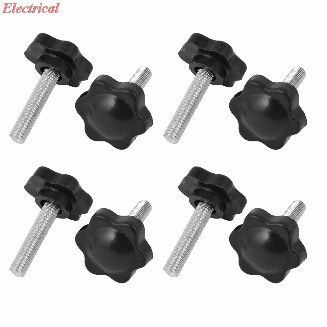 M6 x 25mm Male Thread 25mm Star Head Dia Screw On Type Clamping Knob