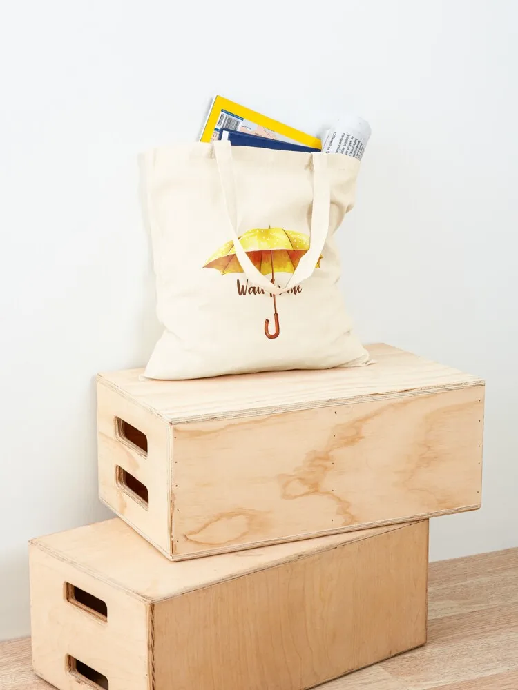 How I met your mother - Wait for me, Yellow Umbrella Tote Bag Fabric bag Women's shopper personalized tote bag