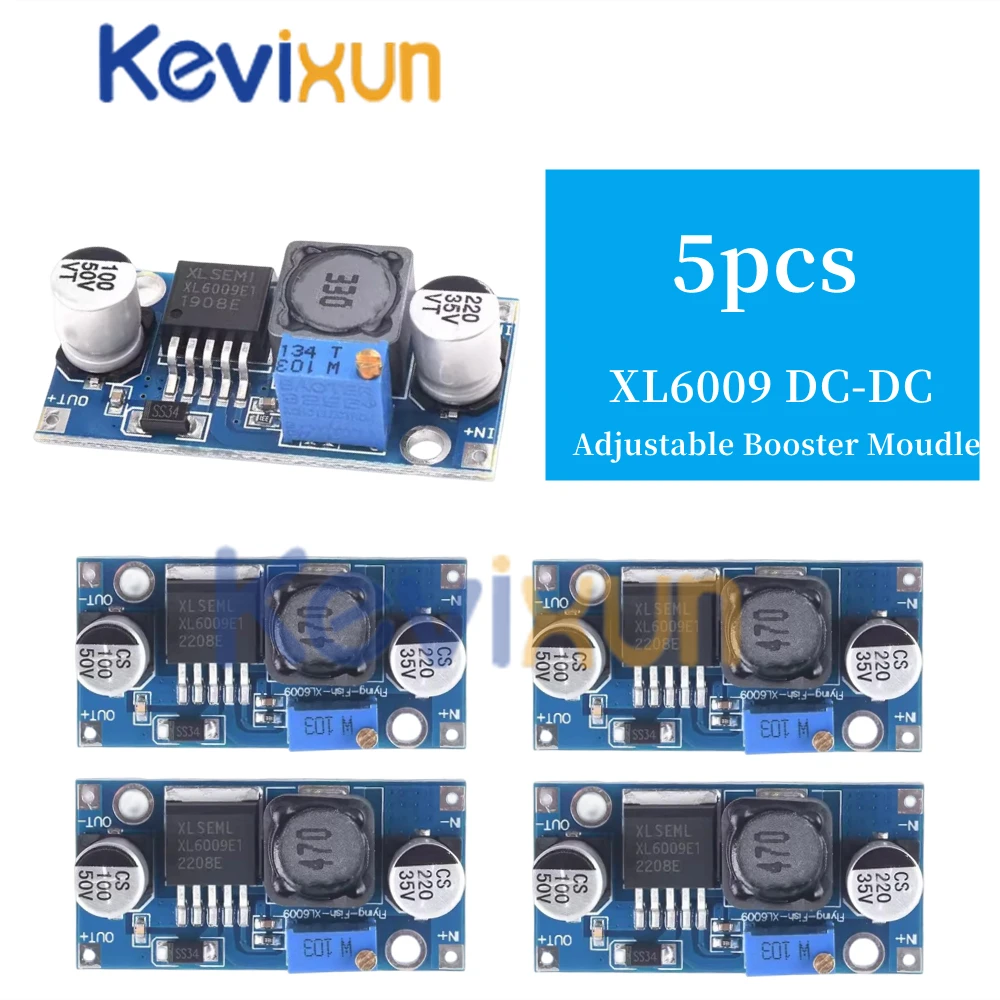 1-10PCS XL6009 4A Boost Converter Step Up Adjustable 15W 5-32V to 5-50V DC-DC Power Supply Module LM2577 Step-up Module