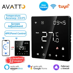 AVATTO-Tuya WiFi Smart ThermoandreTemperature Contrmatérielle, Electric Floor Heating, Water/Gas Bomicrophone, Alexa,Google Home,Alice