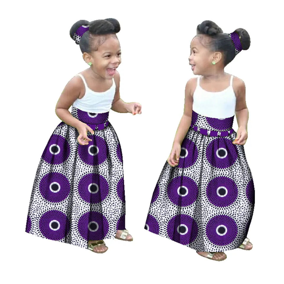 Set Bambino Africano Dashiki – Gilet E Gonne Estive, Stile Ankara Per Ragazze - 3