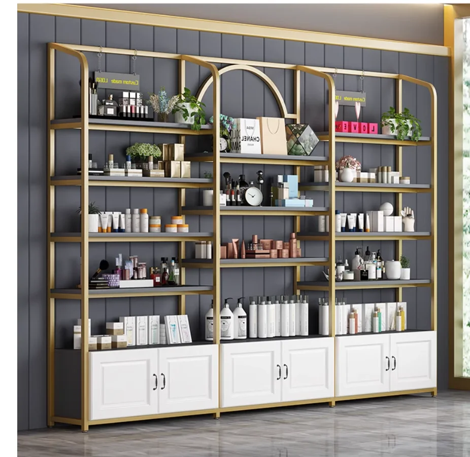 Cosmetics display cabinet Beauty salon nail products container Jewelry display cabinet shelf display rack Multi-layer storage ra