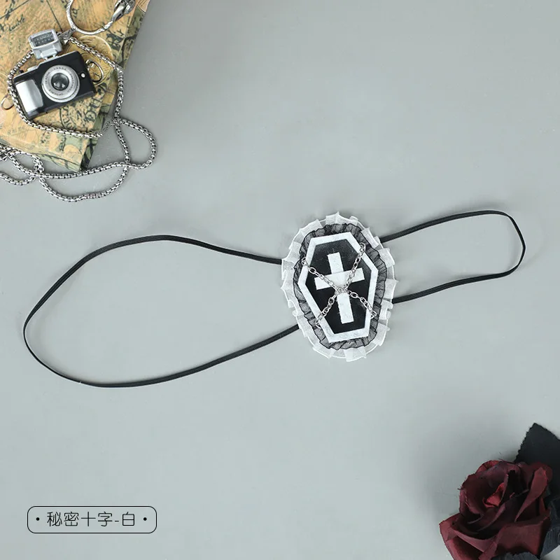 Gothic Herz-form Augen Maske Schleife Spitze Ein-auge Eyeshade Lolita Zubehör Halloween Kreuz Party Kostüme Requisiten Y2K mädchen Augenklappe