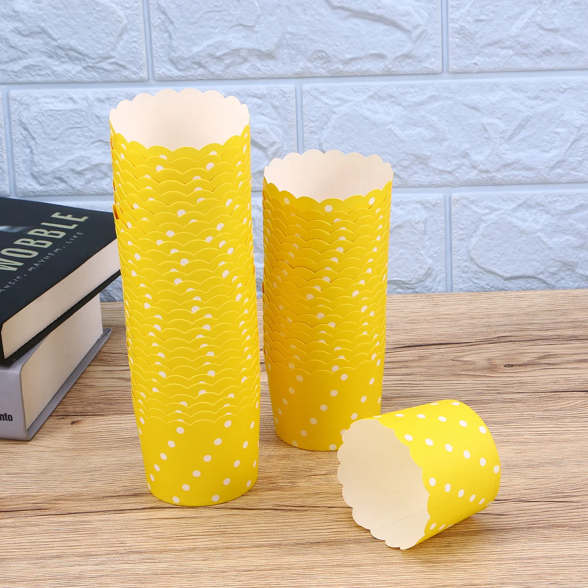 

50Pcs Cupcake Wrappers Paper Thicken Round Patterned for Birthday Party Baby Shower Wedding Cup Cake Paper Cups Moisture Retain