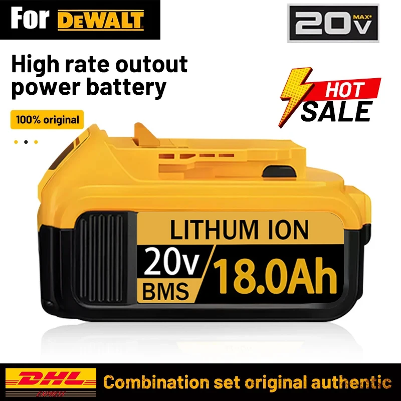 

100% Original For DEWALT 20V Battery Power Tool DCB606 DCB205 DCB206 DCBGene DCB182 DCB200 MAX 18V 20V 18.0AH