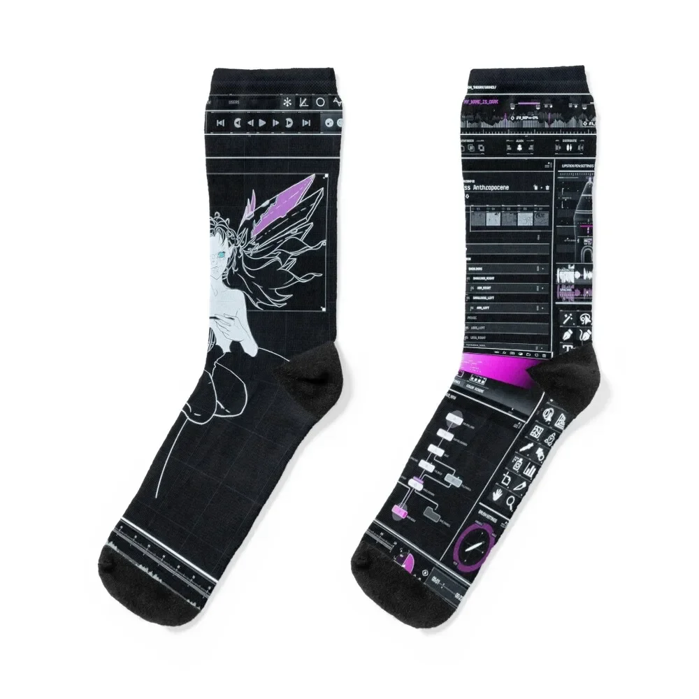 

Miss - Anthropocene / 2D Digital Art Cover - Grimes Socks Thermal man winter kawaii floor Men Socks Women's