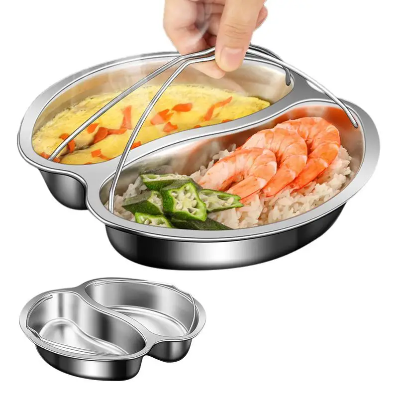 Divided Meal Tray Smooth Meal Tray Steaming Tray Ergonomic Handle Anti-Scald Steamer Pot For Efficient Safe Cooking