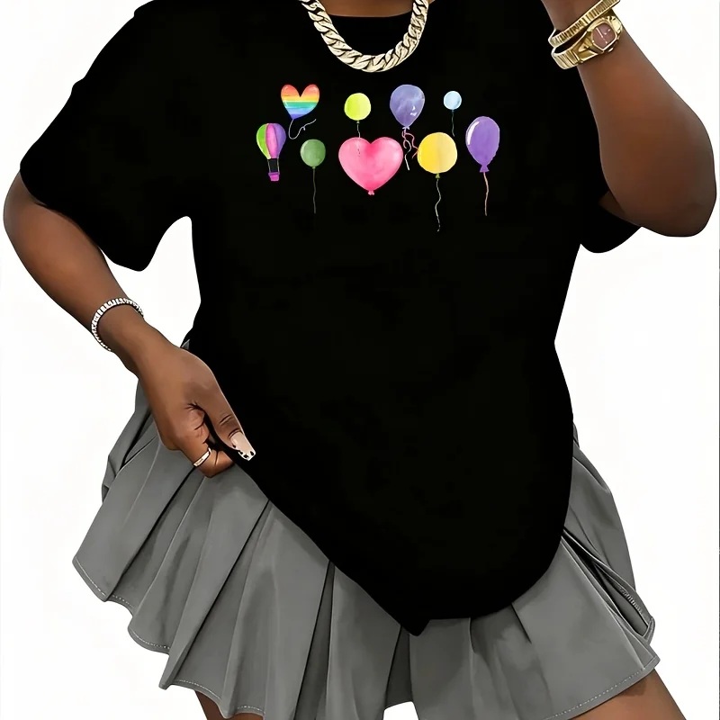 The Balloon Is Owned by Women's 100% Cotton T-Shirt Fun Print Short Sleeve Top Casual Round Neck Tee S-5Xl