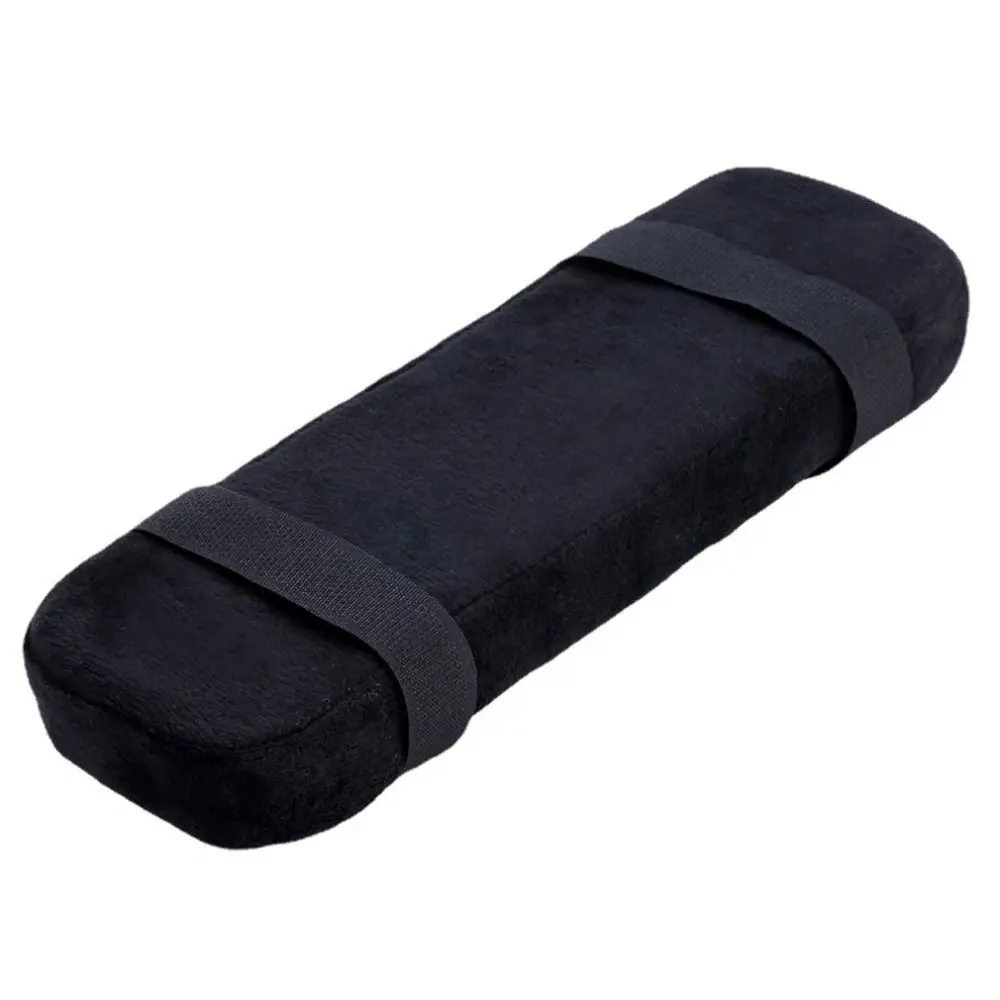 Memory Foam Chair Armrest Pads Cushion Pad Black Armrest Pads Cover Fixed Buckle Forearm Pressure Relief Arm Rest Cover Home