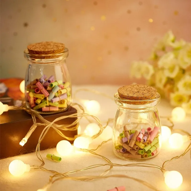 10 pcs Glass Wedding Party Favor Jars with Cork Lids Label Tags and String for Candy Spices Seashell Collection Candle Making