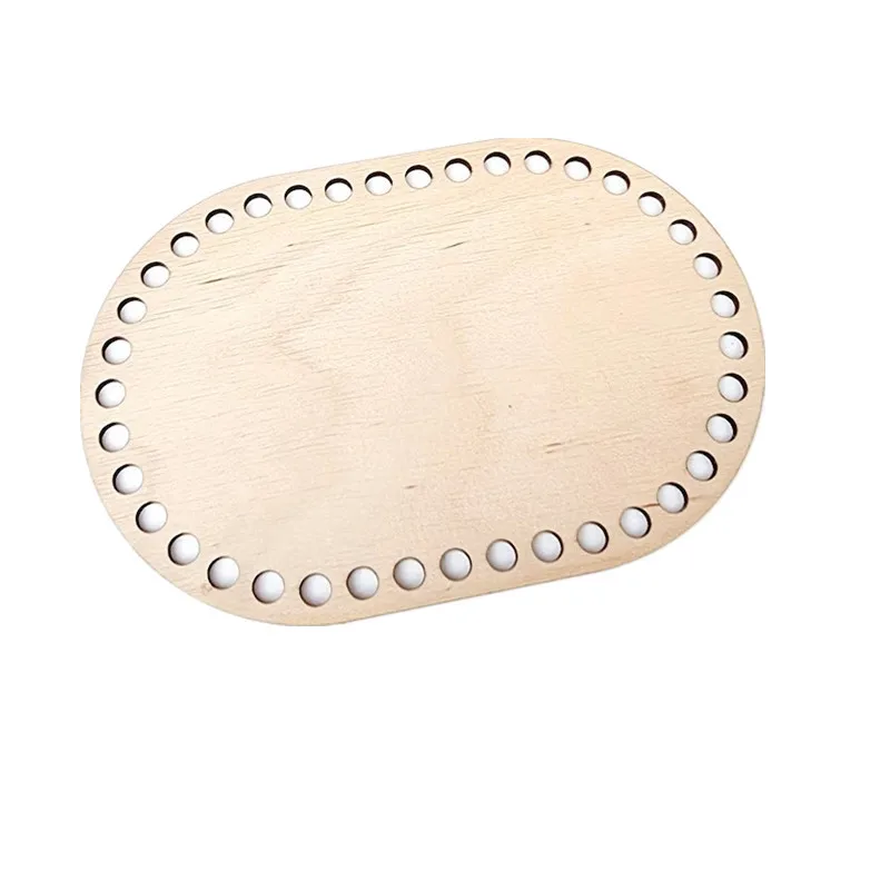 

Diy Basket Weaving Supply Craft Making Home Decoration 1PC Crochet Basket Base Oval Blank Solid Natural Wooden Basket Bottom