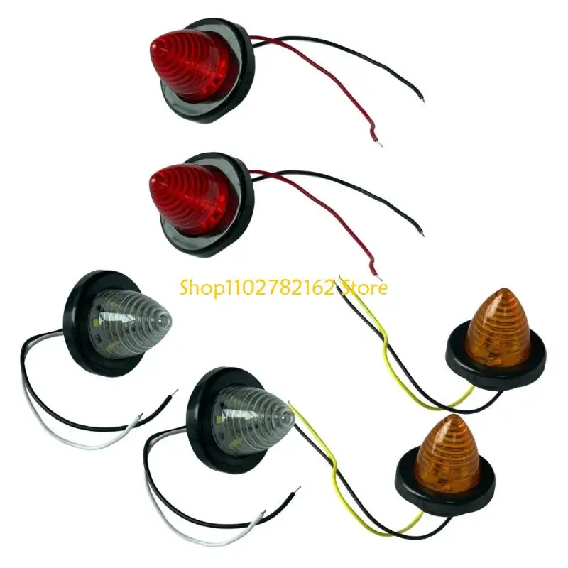 

547B Weatherproof Flexible 6 LED Round Lamp Waterproof Turn Tail Light For Car Truck Bus Enhanced Visibility 2x