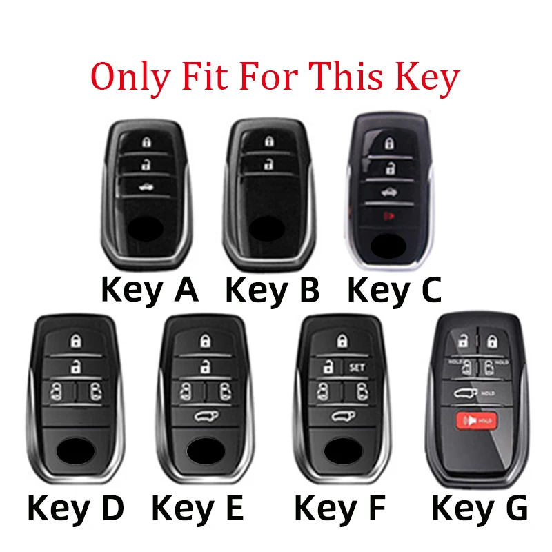 Zinc Alloy Car Key Case Cover for Toyota RAV4 HARRIER Hilux Fortuner Land Cruiser Crown Highland Prado Yaris Cross Aygo X 2022