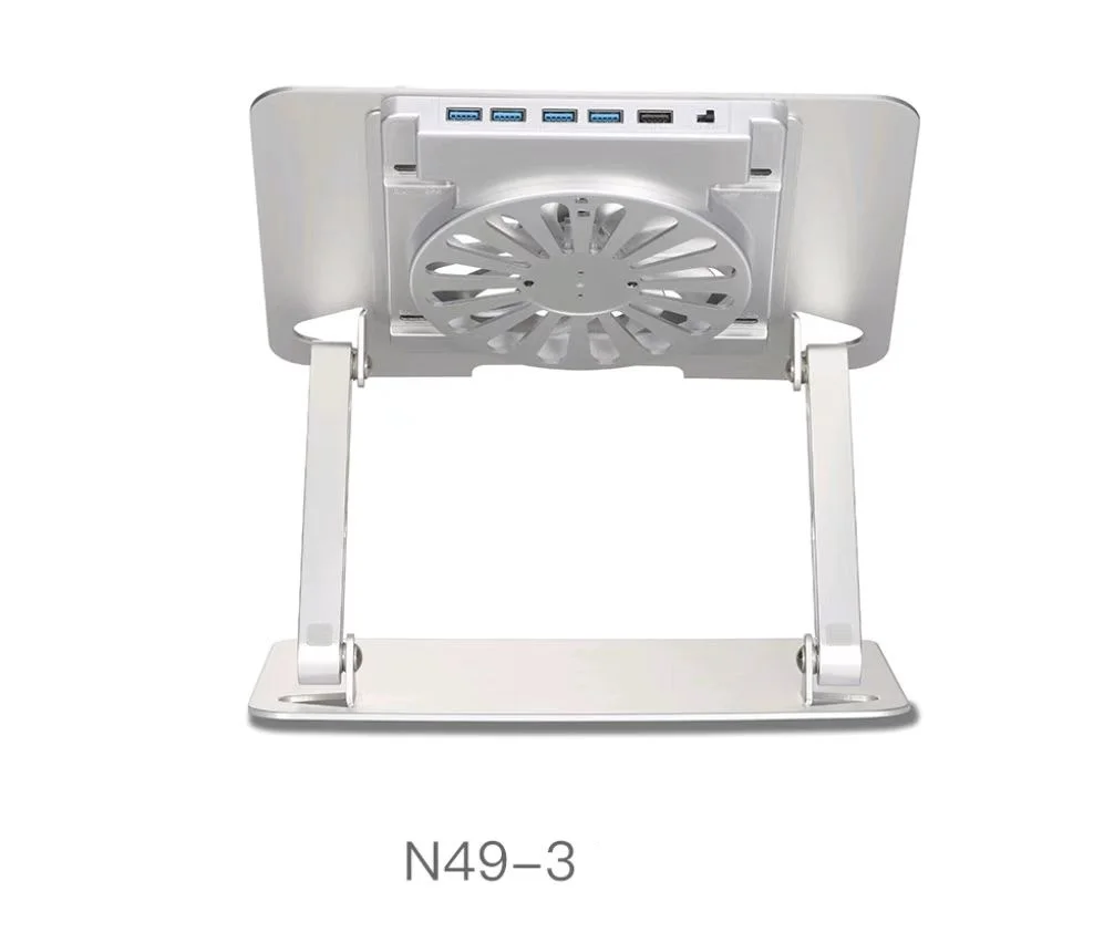 iDock Ergonomic Height Angle Adjustable Portable Foldable Laptop Stand With Fan With USB HUB Laptop Riser
